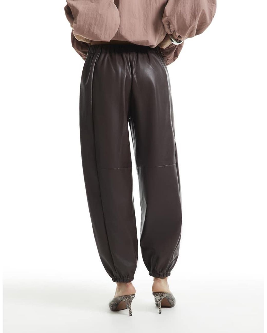 River Island Purple Faux Leather Hareem Trousers