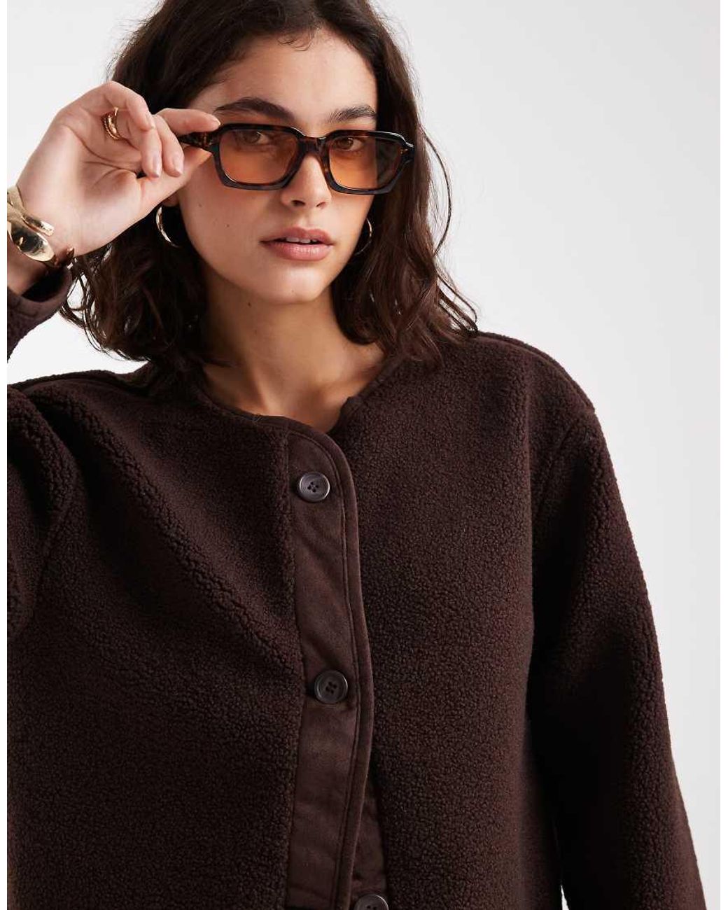 New Look Black Borg Button Through Jacket