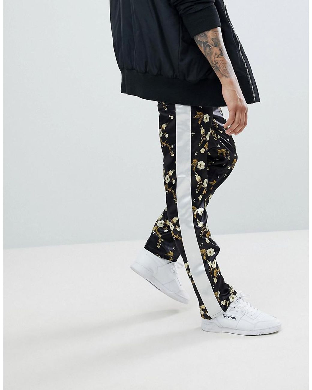 Pantalon en satin à imprimé fleuri style japonais ASOS pour homme en  coloris Noir | Lyst