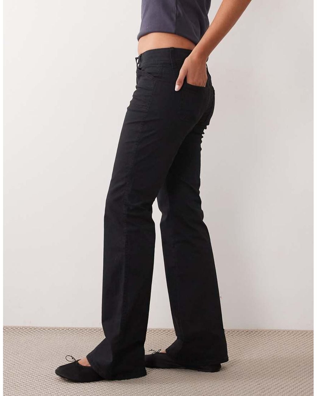 Cotton On Black Suki Low Rise Bootleg Pant