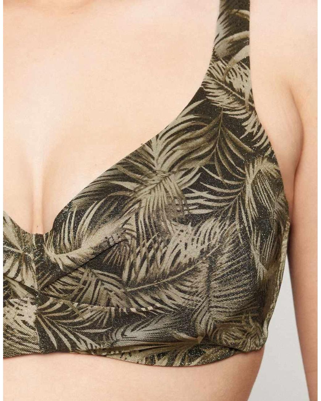 Tezenis Green Balconette Bikini Top Golden Tropics