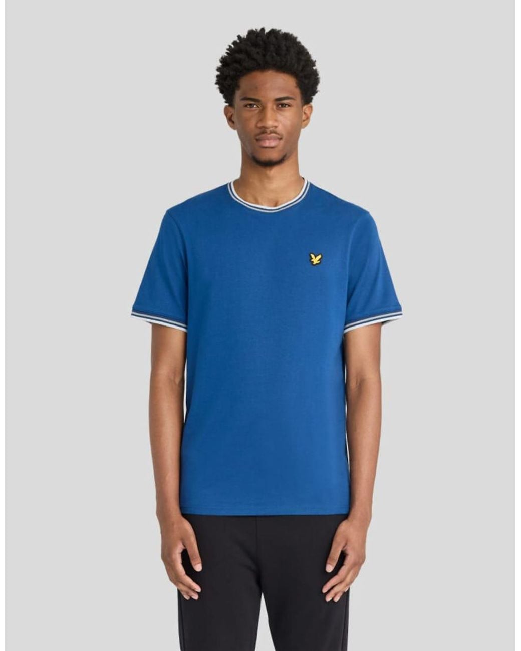 Lyle & Scott Blue Ss T-Shirts Tipped Sport Core T-Shirt for men