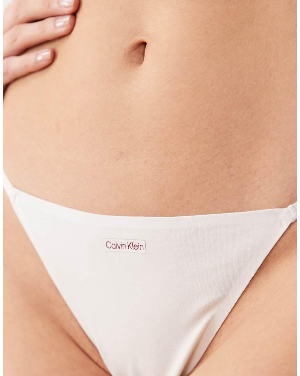 Calvin Klein Natural Cotton Modal Signature Seamless String Bikini Brief