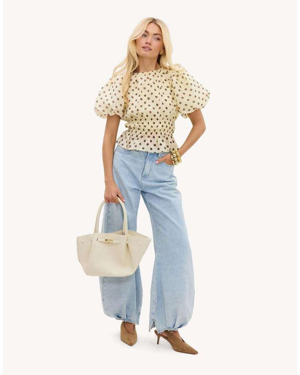 Loavies White Vivid Love Polka Dot Top