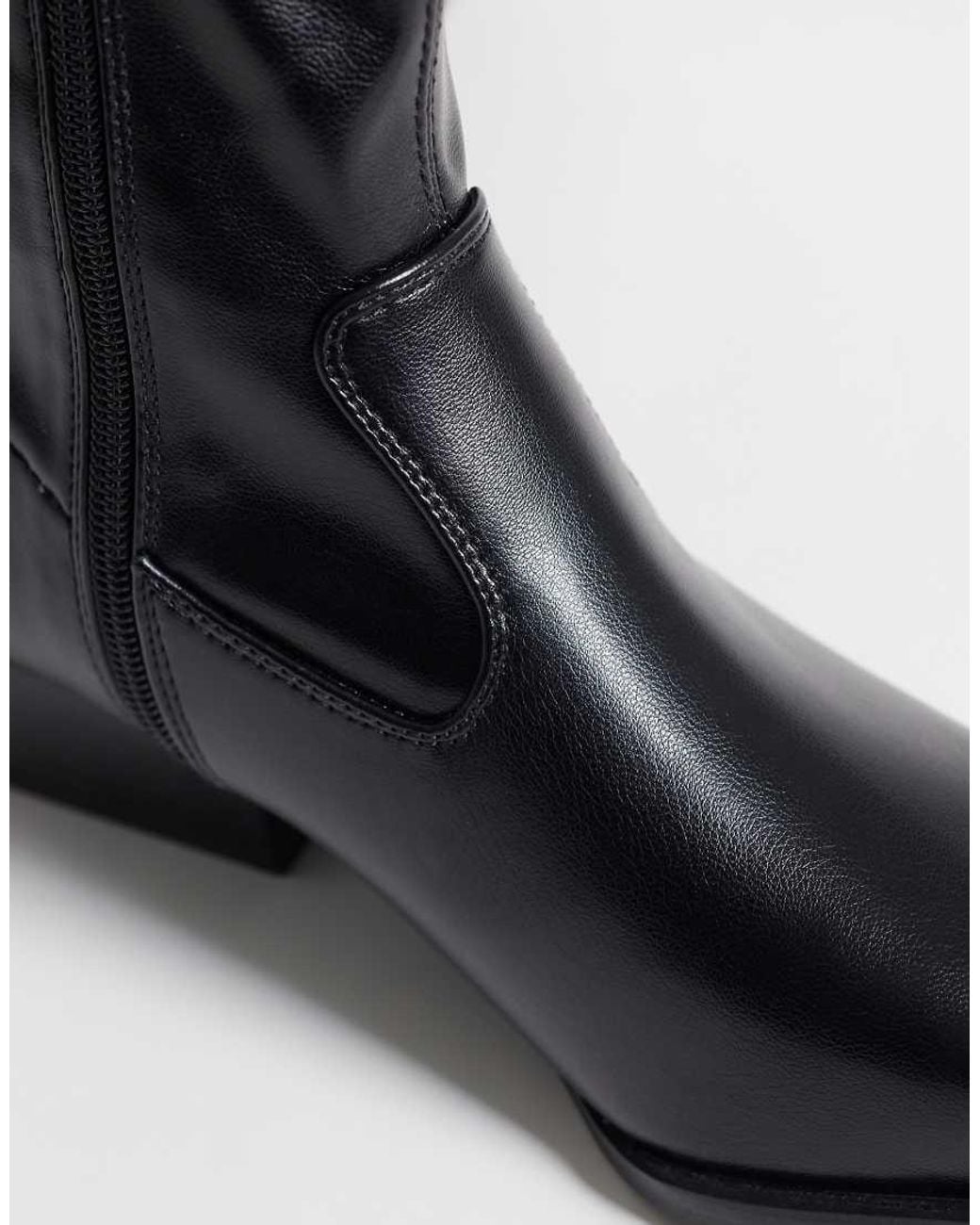 ASOS Black Roman Western Sock Ankle Boots