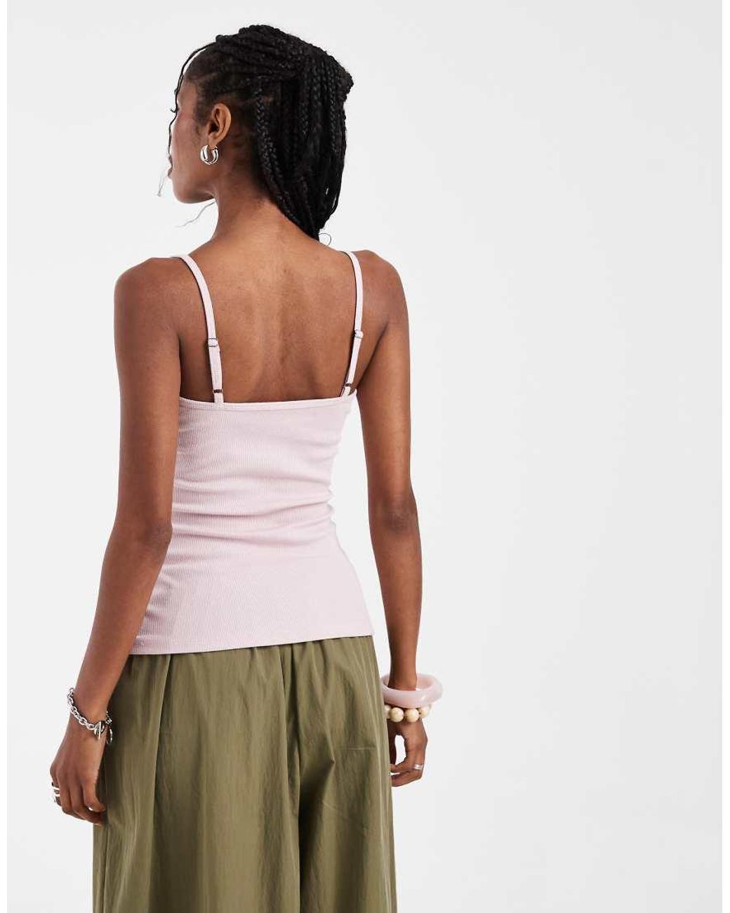 Hollister White Lace V Neck Front Cami