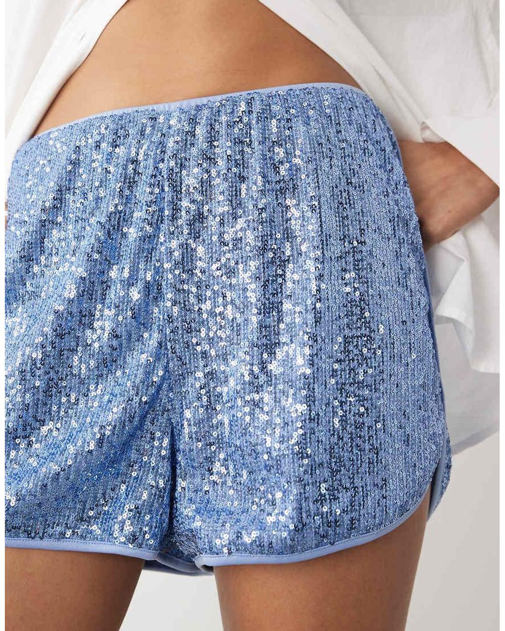 ASOS Blue Sequin Runner Short