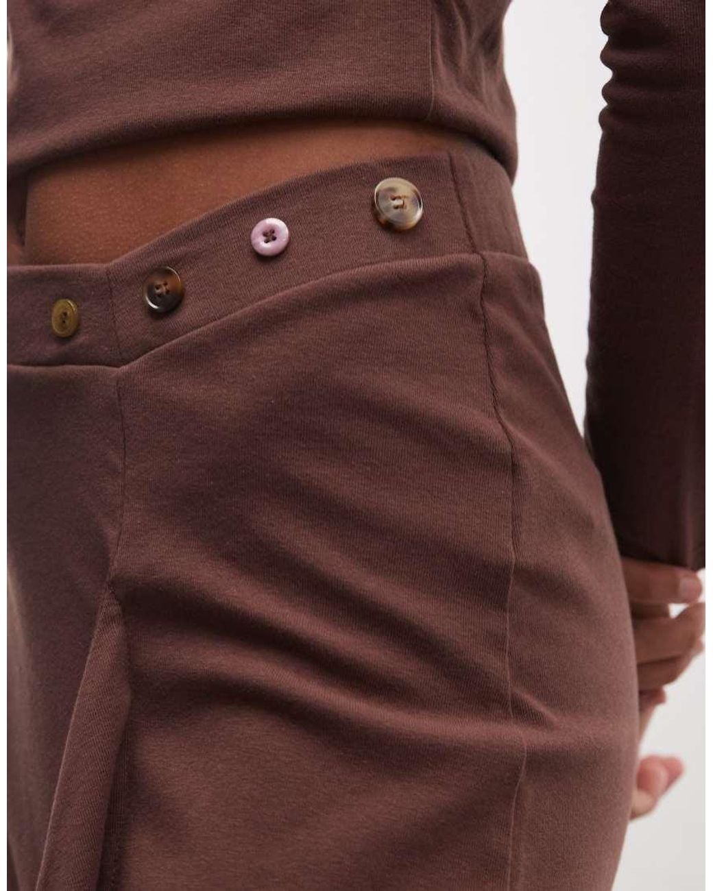 Daisy Street Brown Asymmetric Midi Skirt