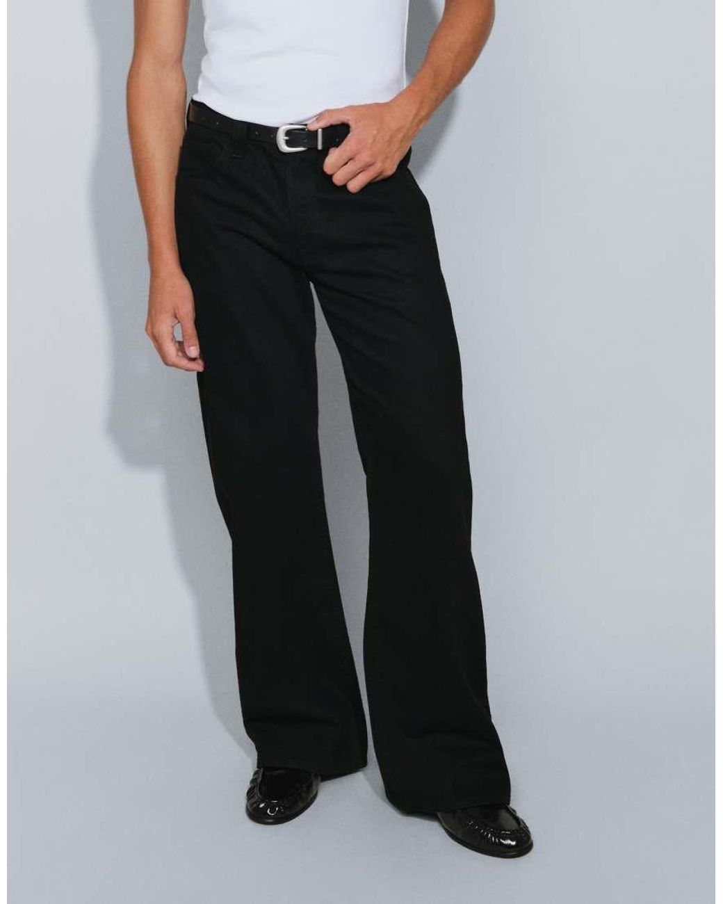 ASOS Gray Wide Flare Jean for men