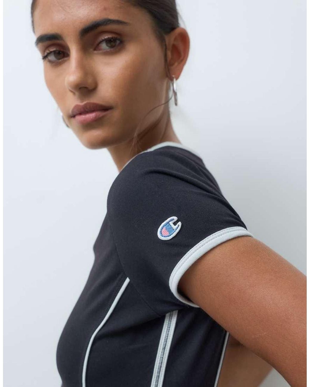 Champion Blue Future Memories Crewneck Fitted T-Shirt