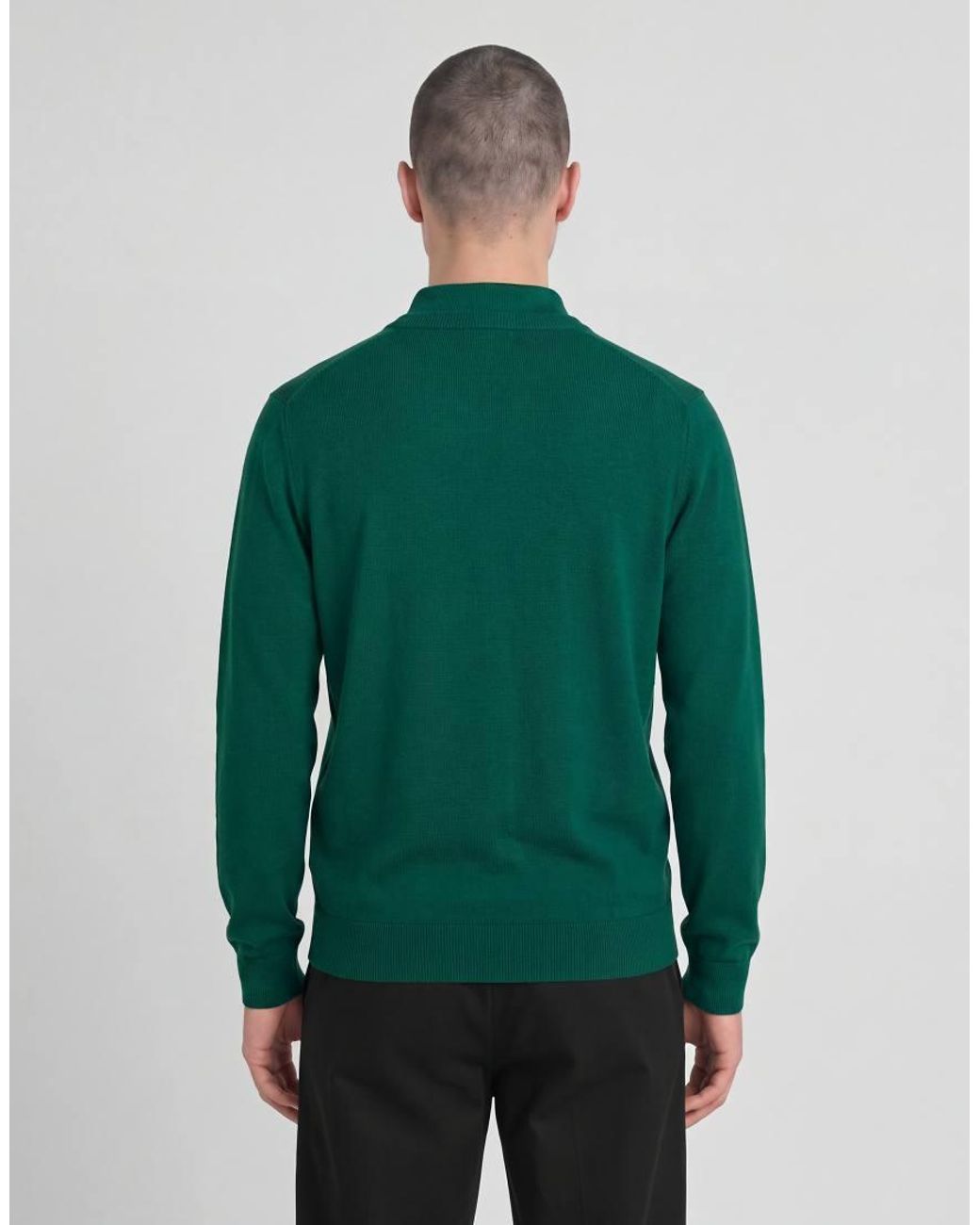 Lyle & Scott Green Mid Knits Knitted V-Neck Jumper for men