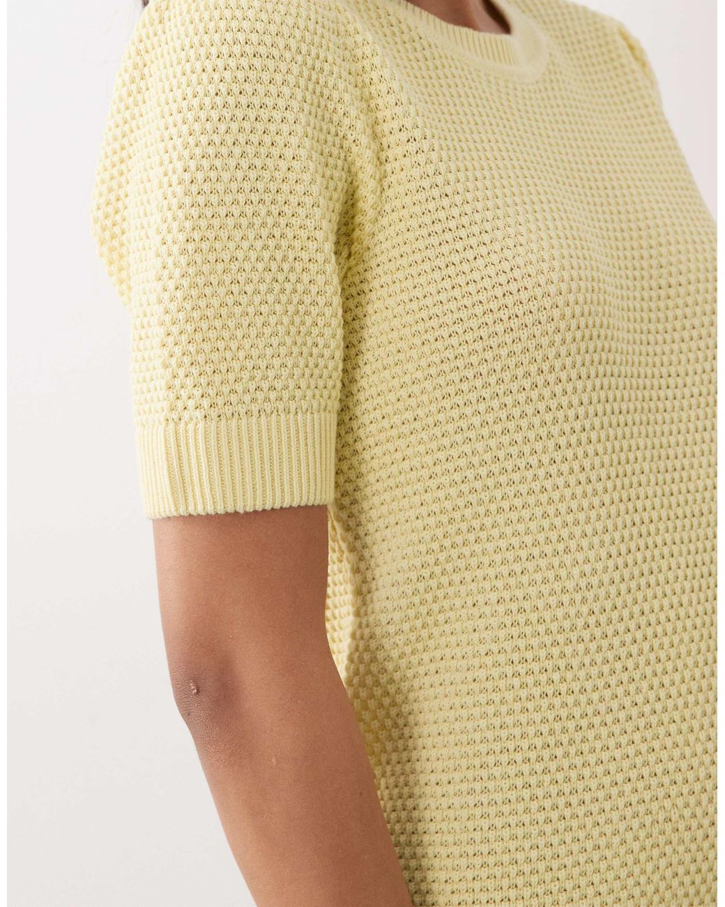 Top texturé en maille Vila en coloris Natural
