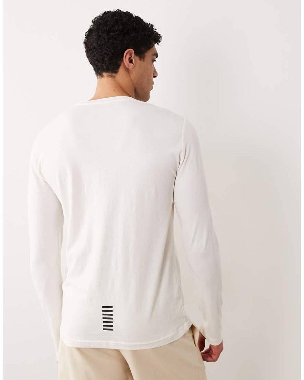 EA7 White Armani Training Long Sleeve T-Shirt for men