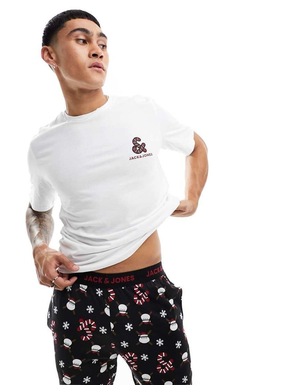 Jack Jones Christmas Loungewear Set in White for Men Lyst UK