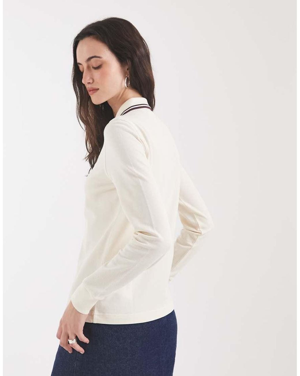 Fred Perry Blue Twin Tipped Long Sleeve Polo Shirt