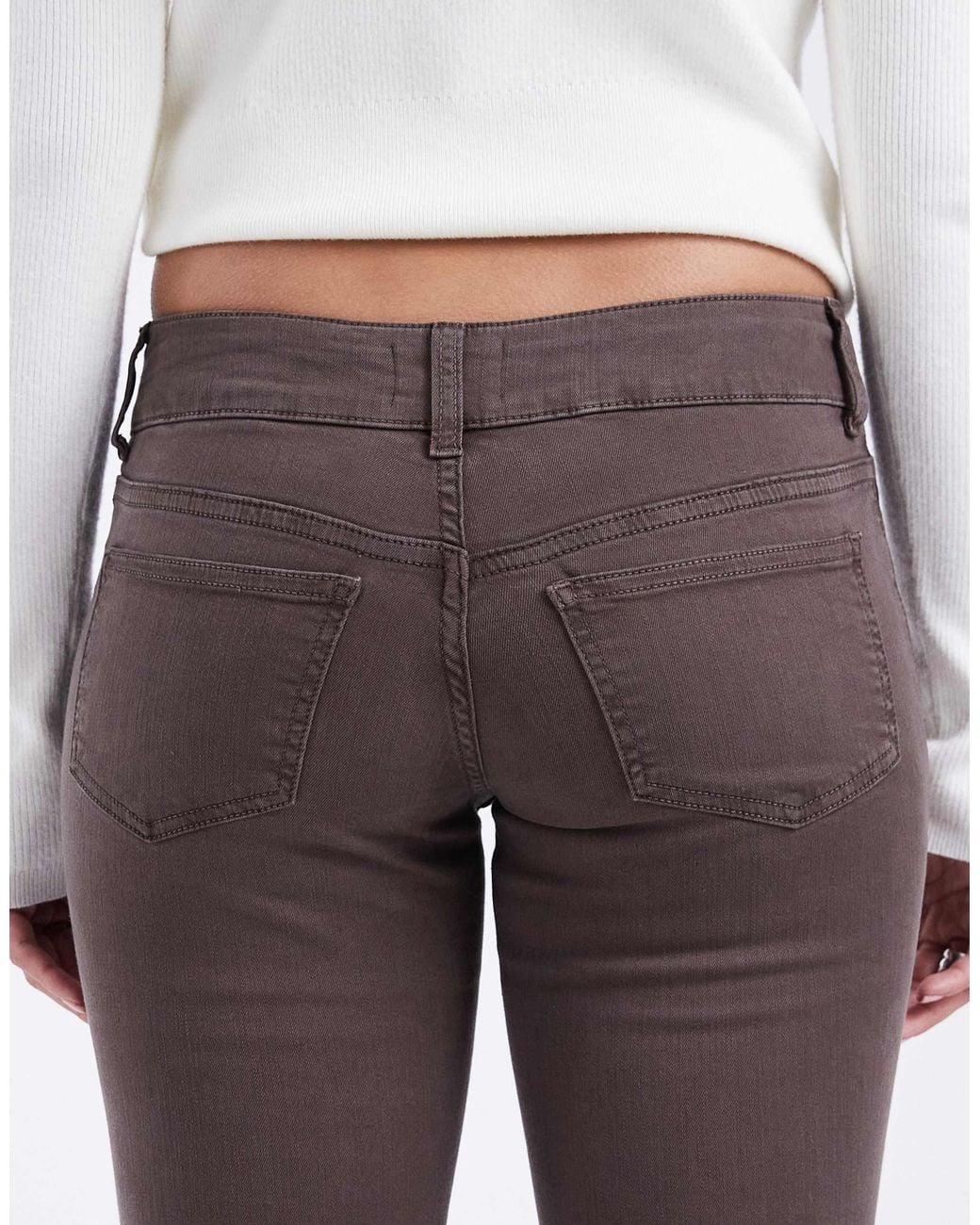ASOS Natural Stretch Tab Detail Flare With Button Detail
