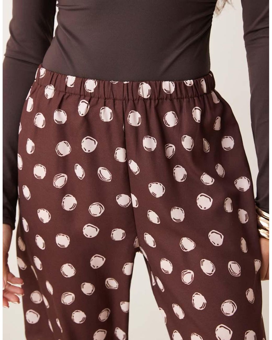 Sister Jane Brown Illume Stretch Waist Straight Leg Pants