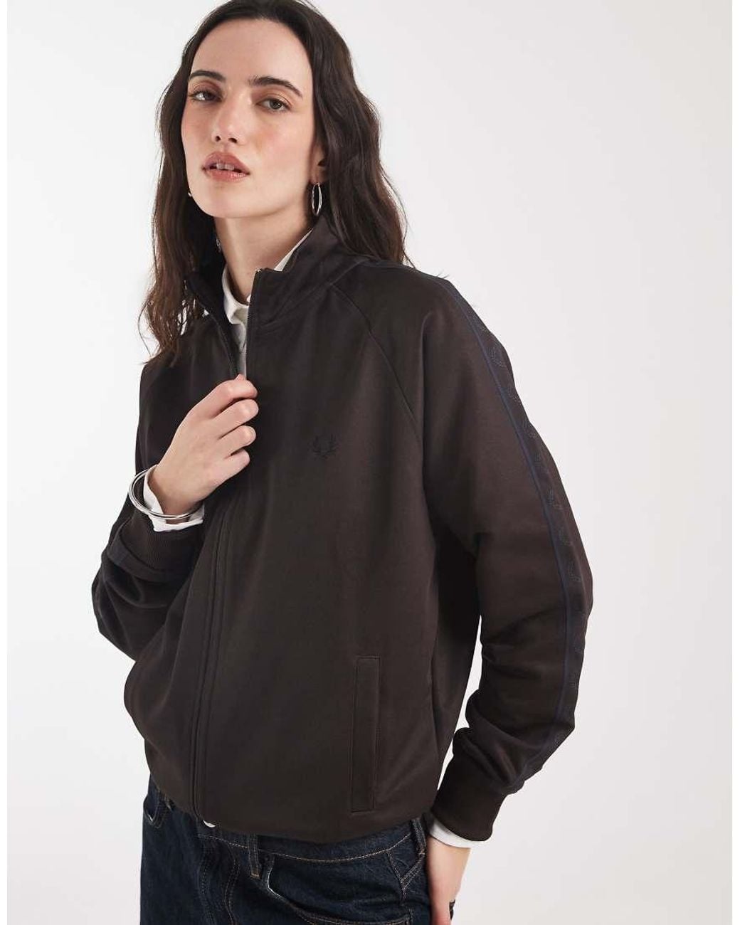 Fred Perry Black Contrast Tape Track Jacket