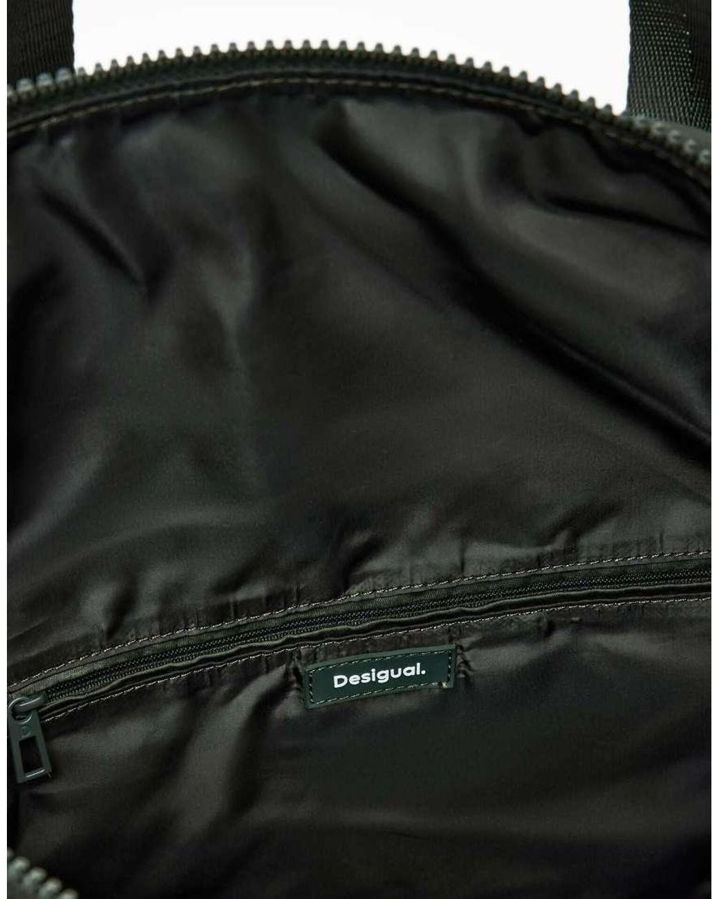 Desigual Black Bicolor Waxed Voyager Backpack