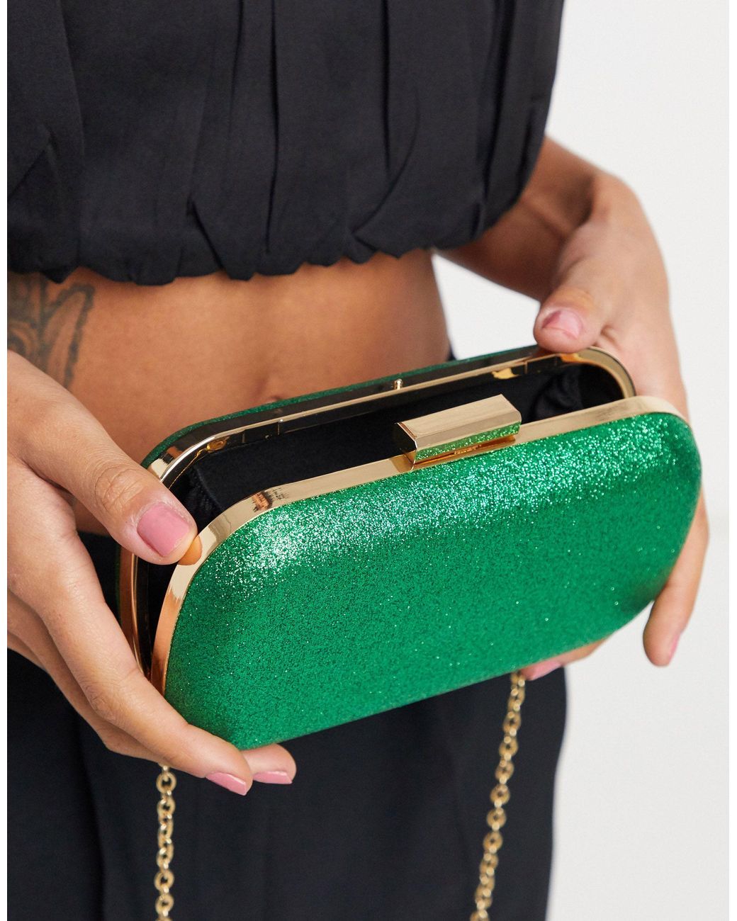 Bolso clutch esmeralda brillante exclusivo True Decadence de color Verde |  Lyst