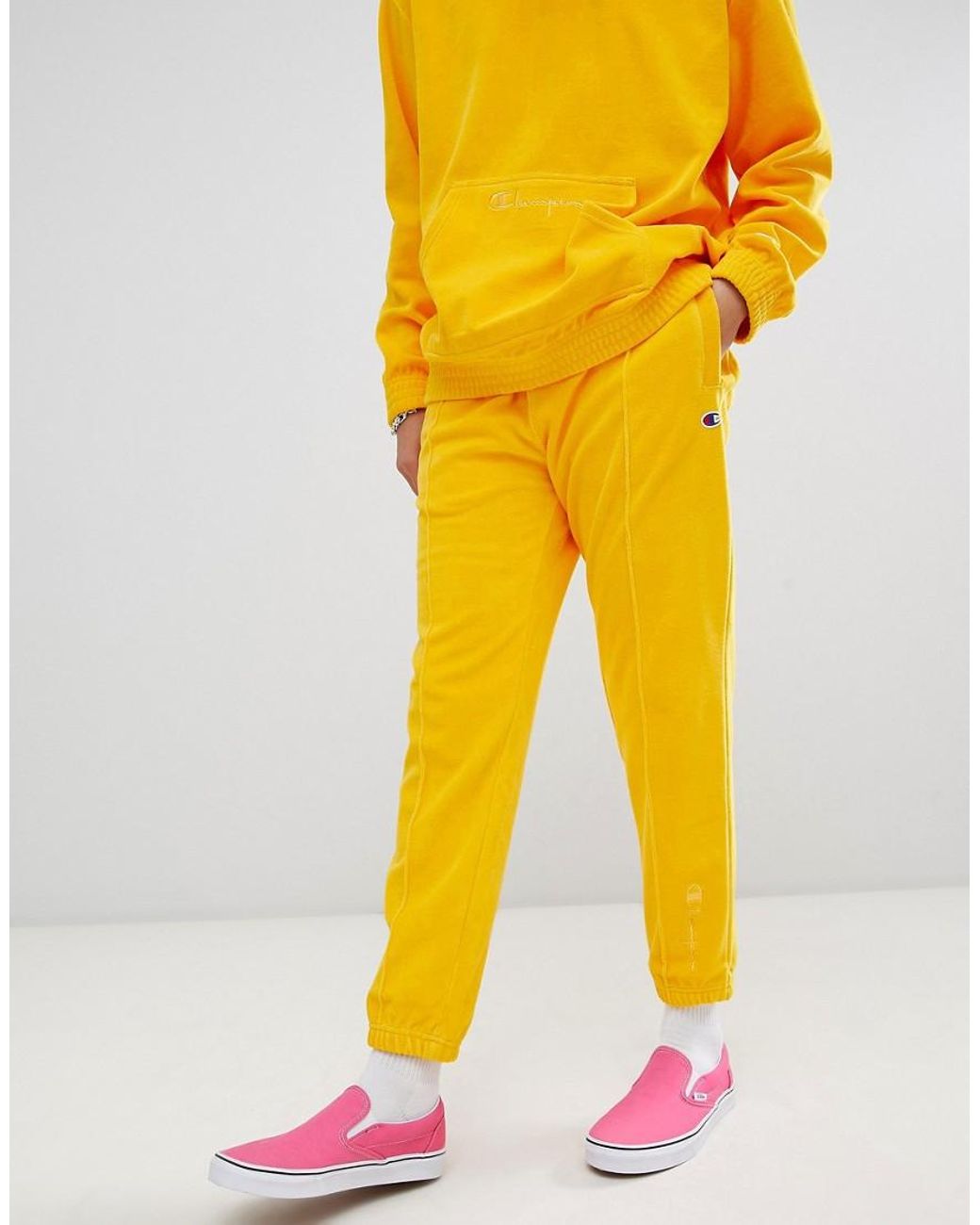 Champion Velour joggers in Yellow for Men | Lyst