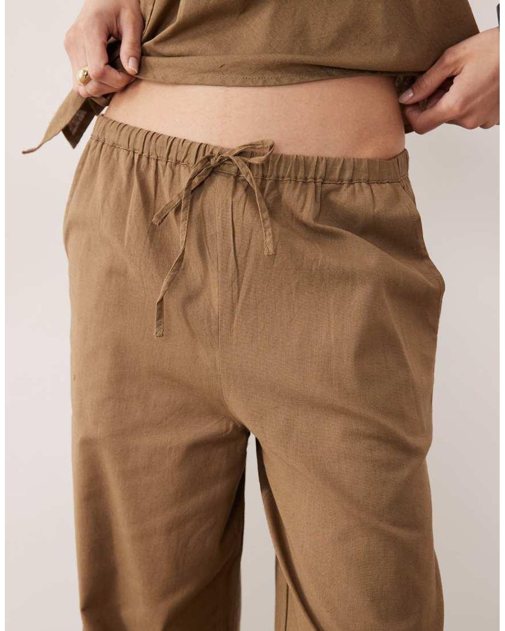 esmé studios Natural Esmee Tie Front Beach Pants