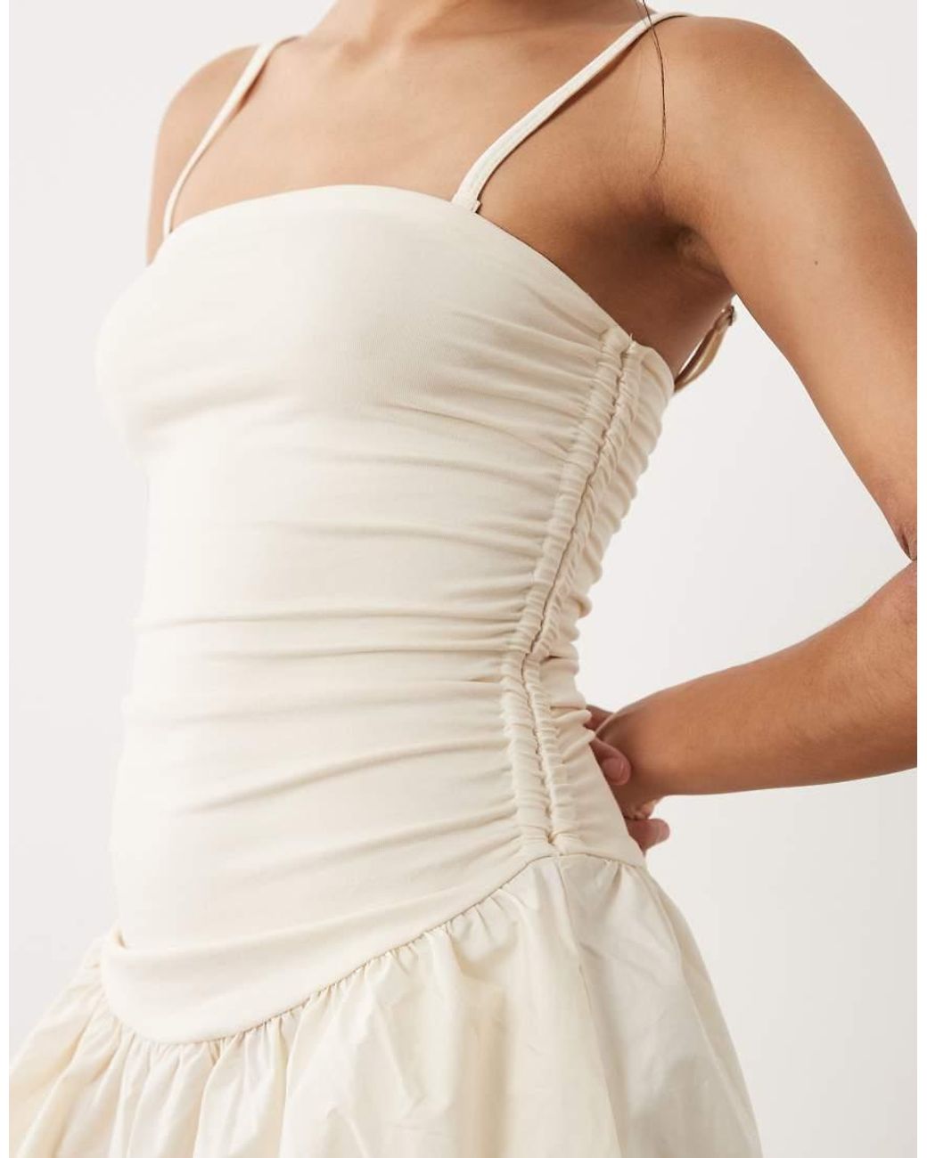 Cotton On Natural Romee Shirred Side Maxi Dress