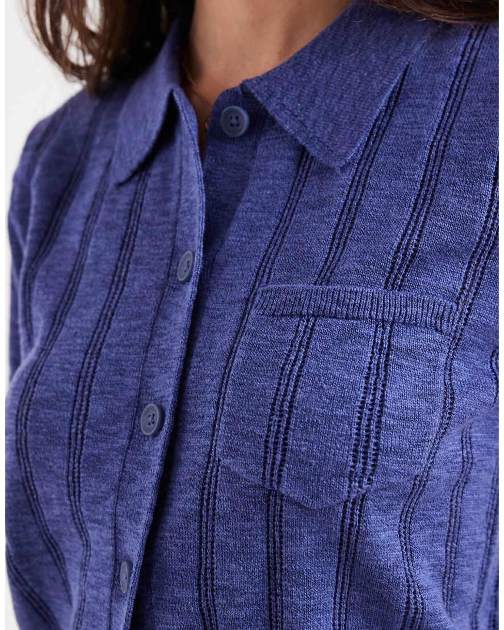 Wrangler Blue Single Pocket Cardigan
