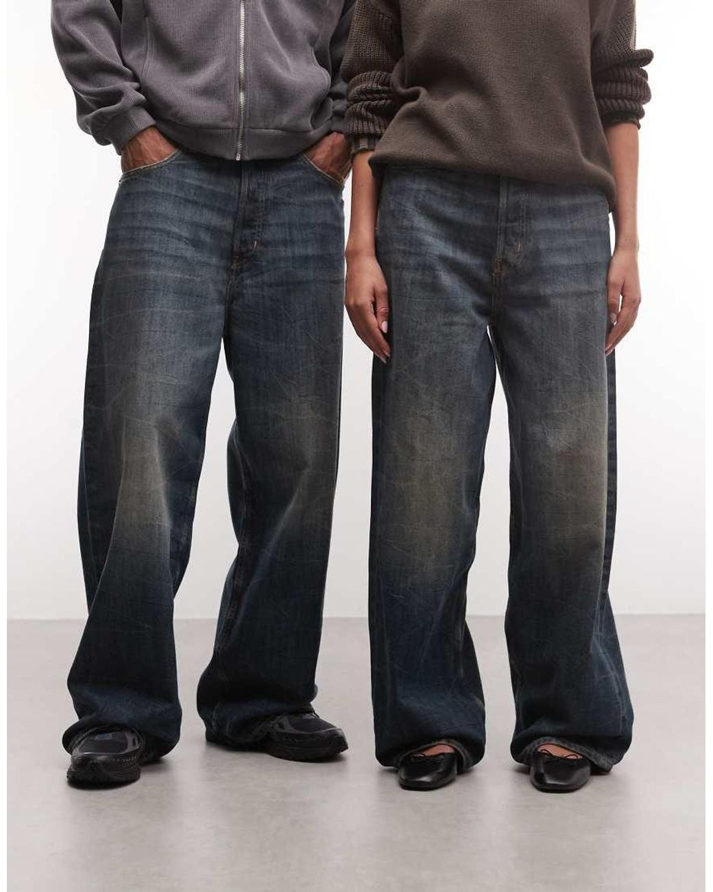 Weekday Blue Astro Unisex Low Rise baggy Fit Jeans