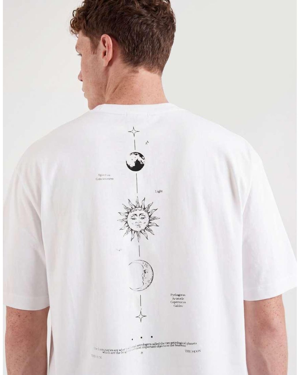 ASOS White Oversized T-shirt With Celestial Spine Print for men