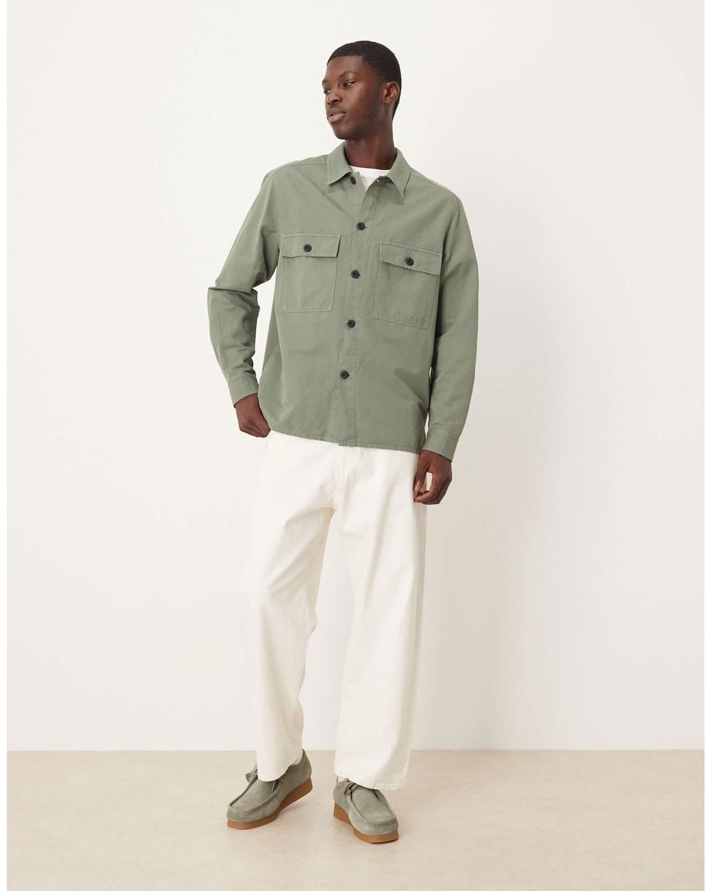 ARKET Green Hammered Tech Overshirt for men