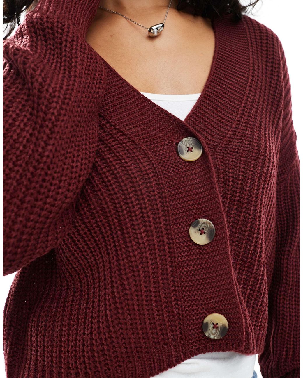 ONLY Purple – gerippte strickjacke