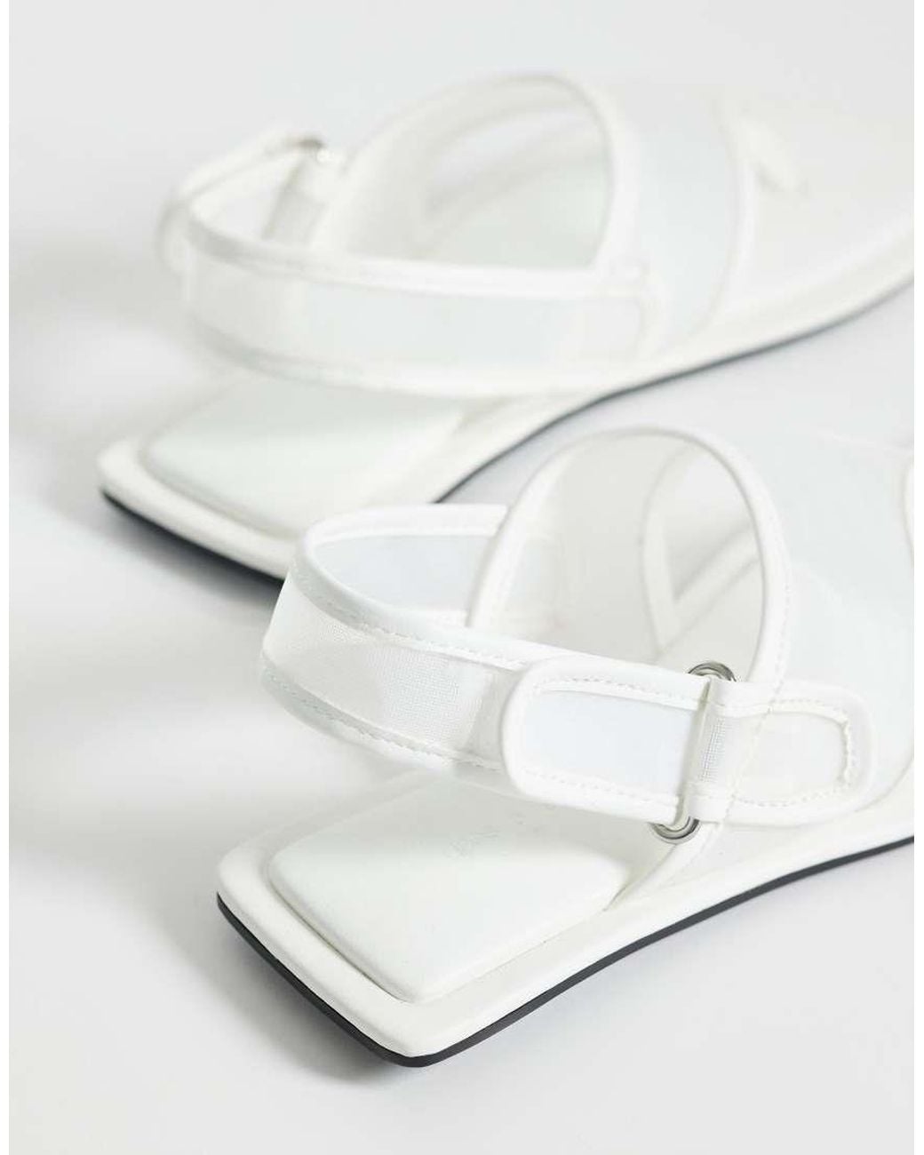 ASOS White Francine Mesh Slingback Sandals