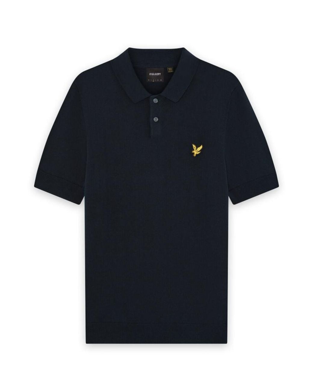 Lyle & Scott Blue Mid Knits Knitted Polo Shirt for men