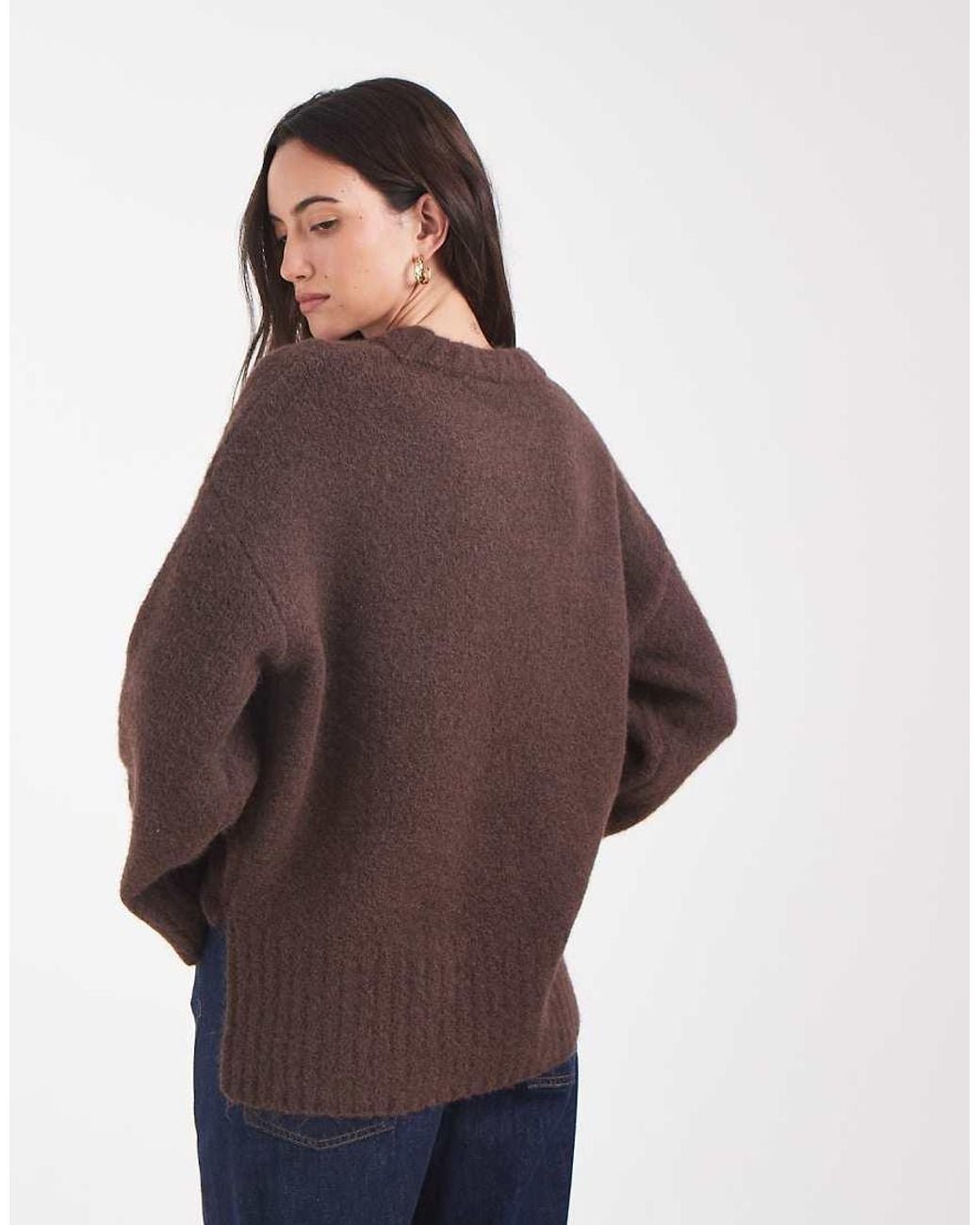 Pieces Blue Oversized Wool Blend Knitted Jumper