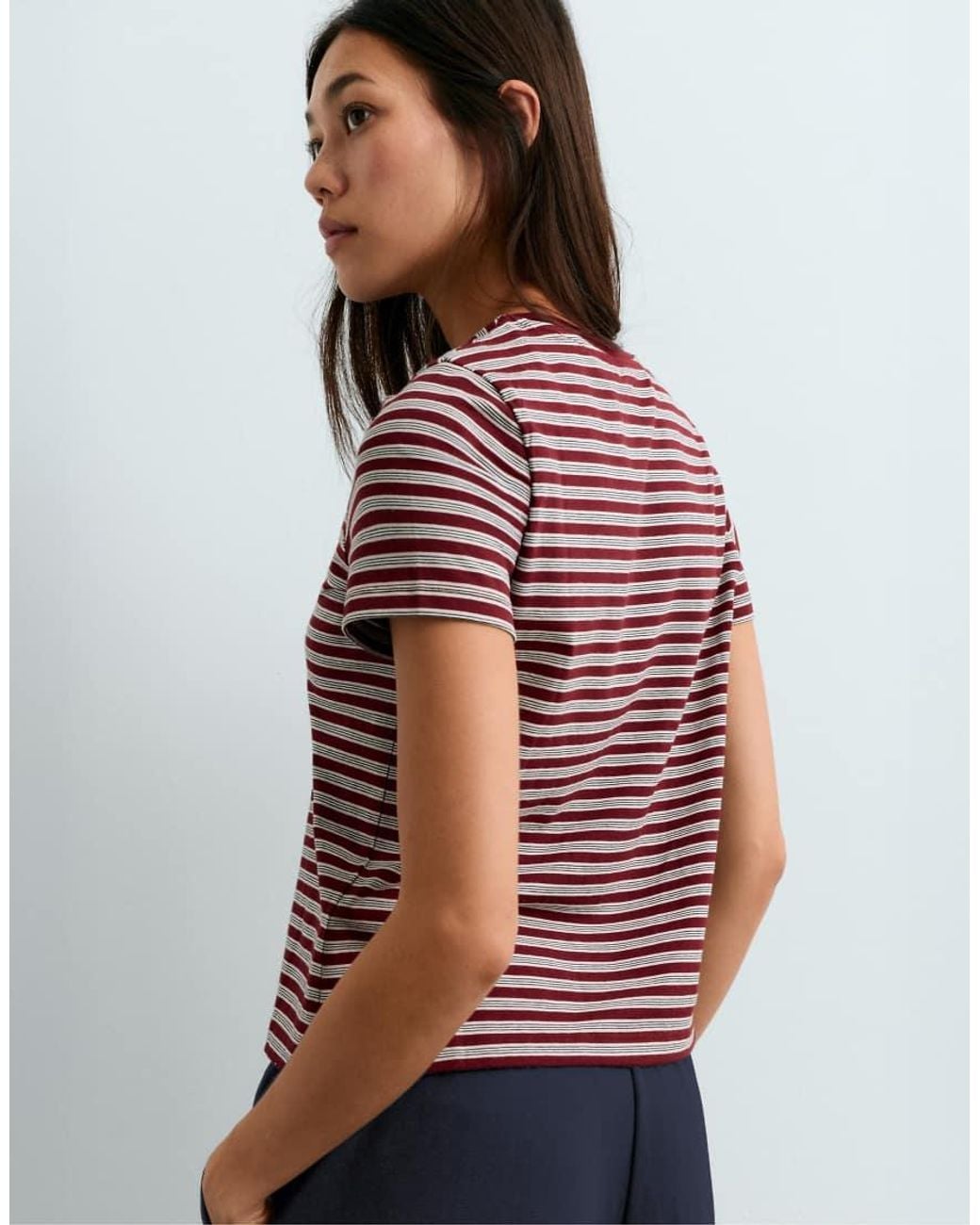 Oysho Red Cotton Blend Short-Sleeved T-Shirt