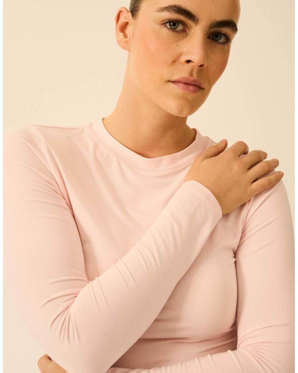 Stripe & Stare Pink Long Sleeve Under Layer Top