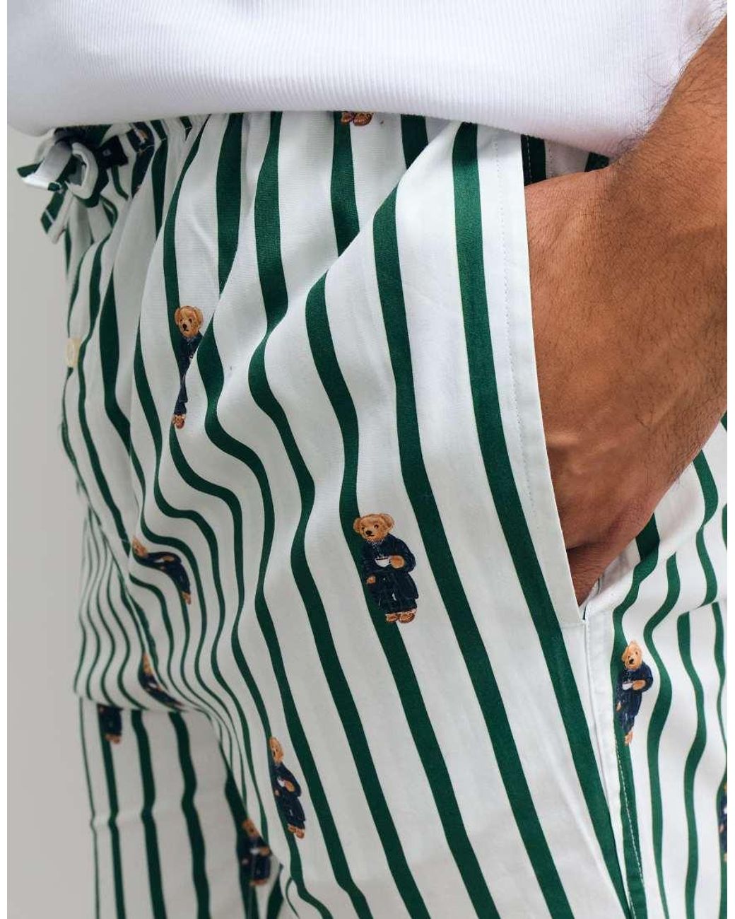Polo Ralph Lauren White Sleep Shorts With All Over Logo for men