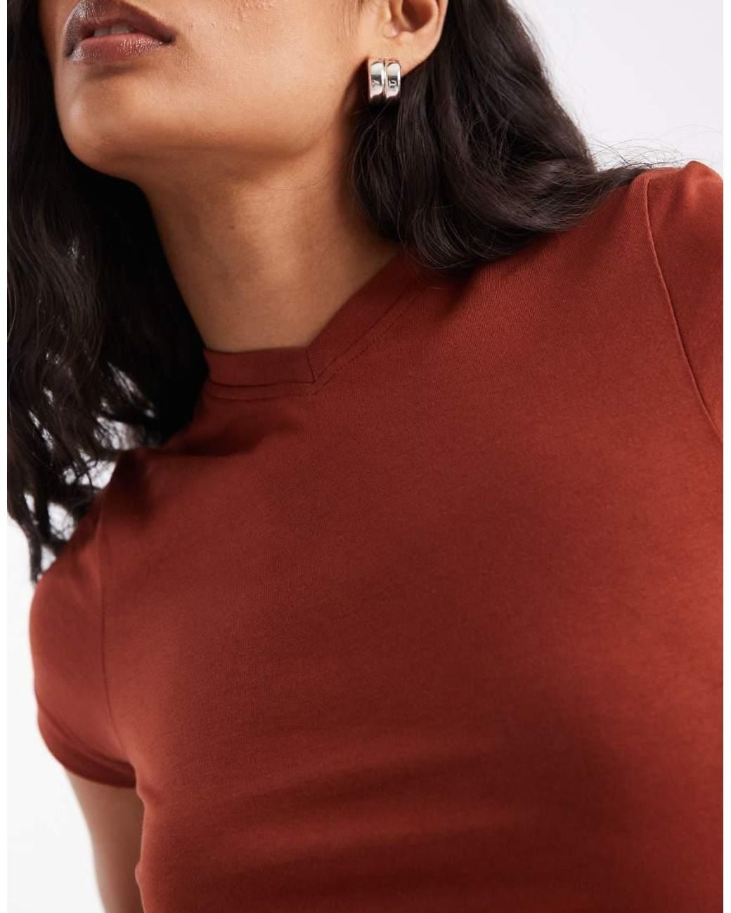 JJXX Red Gigi V Neck Tee