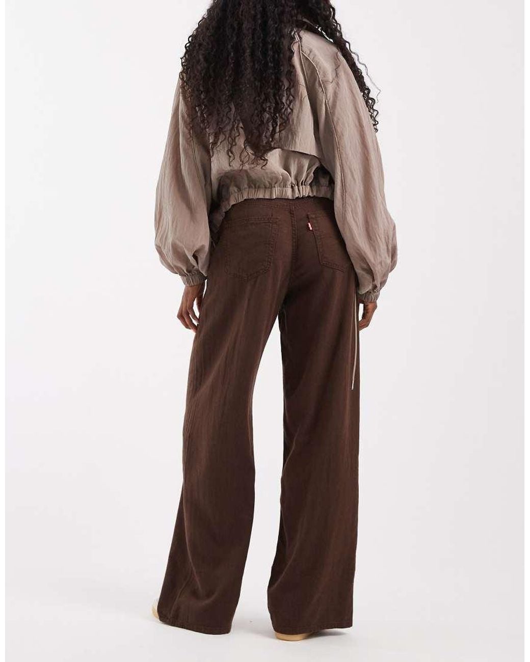 Levi's Brown Linen Wide Leg Trousers