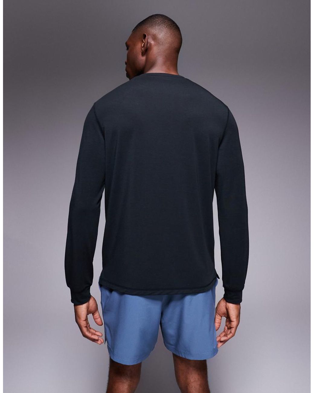 4505 Blue Quick Dry Performance Jersey Long Sleeve Training Top for men