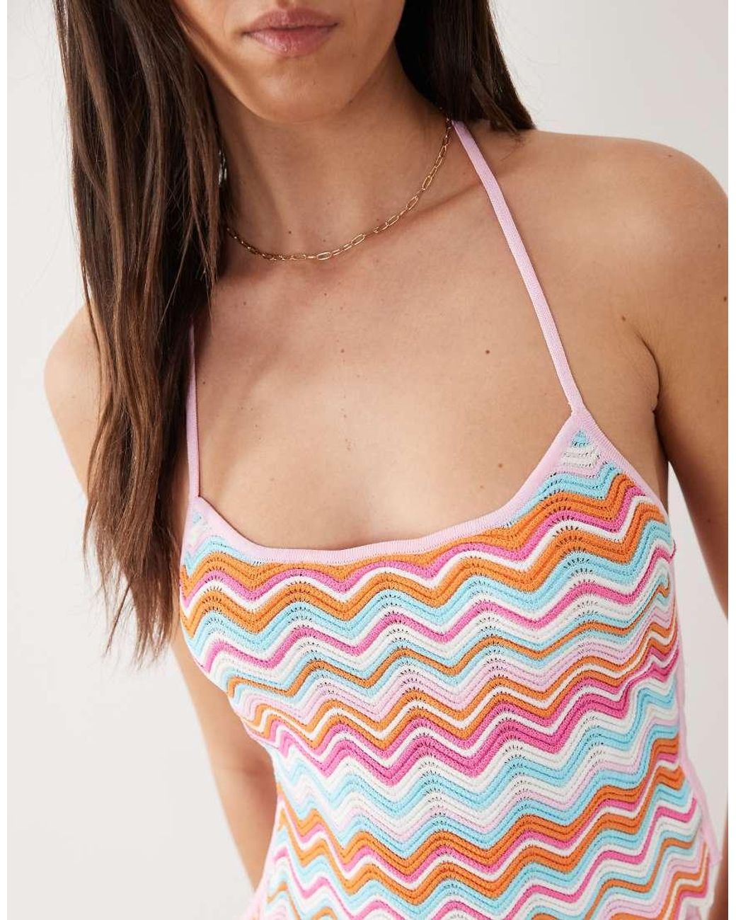 Kulani Kinis Brown Sunset Wave Knit Top