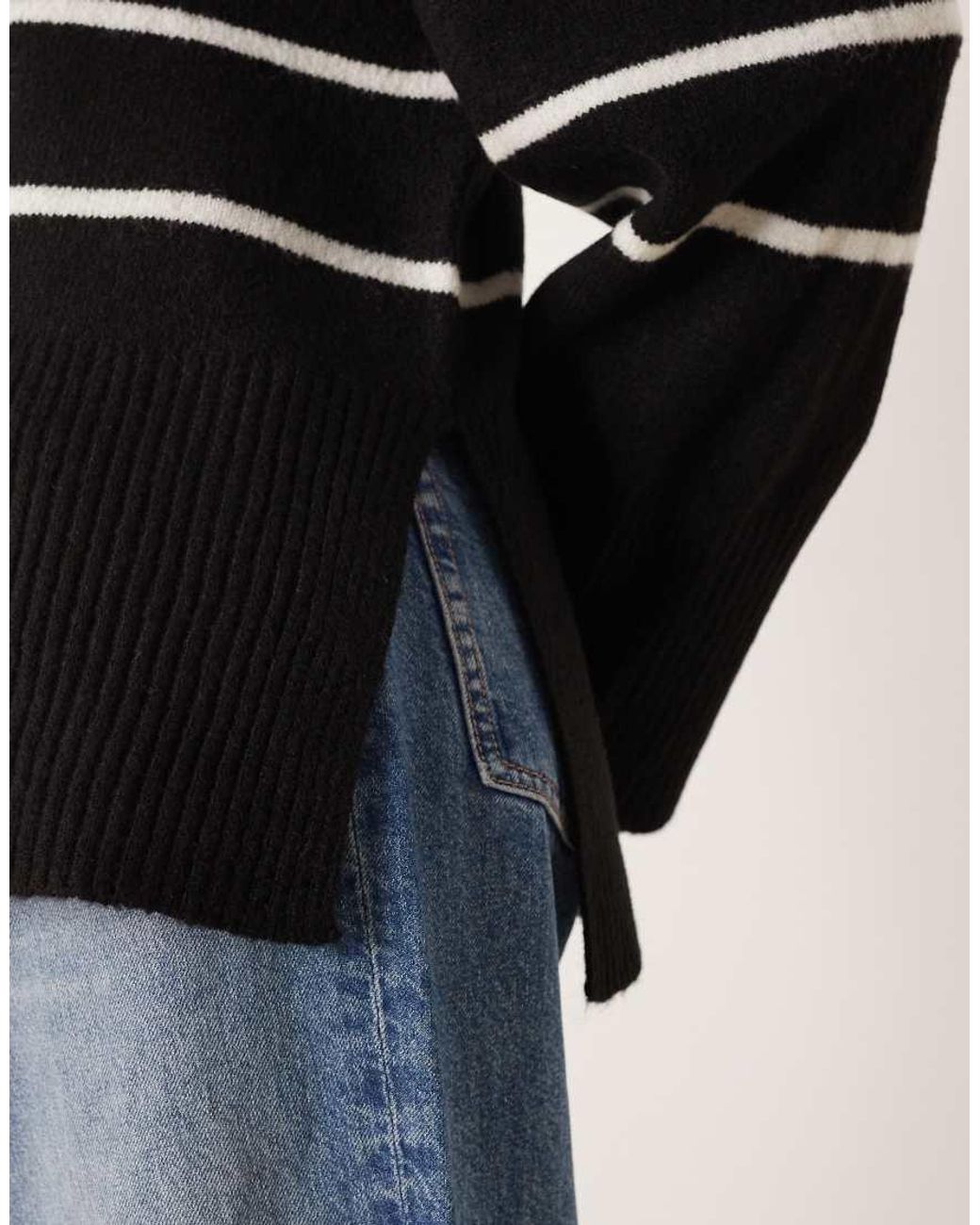 Brave Soul Black High Neck Loose Fit Jumper