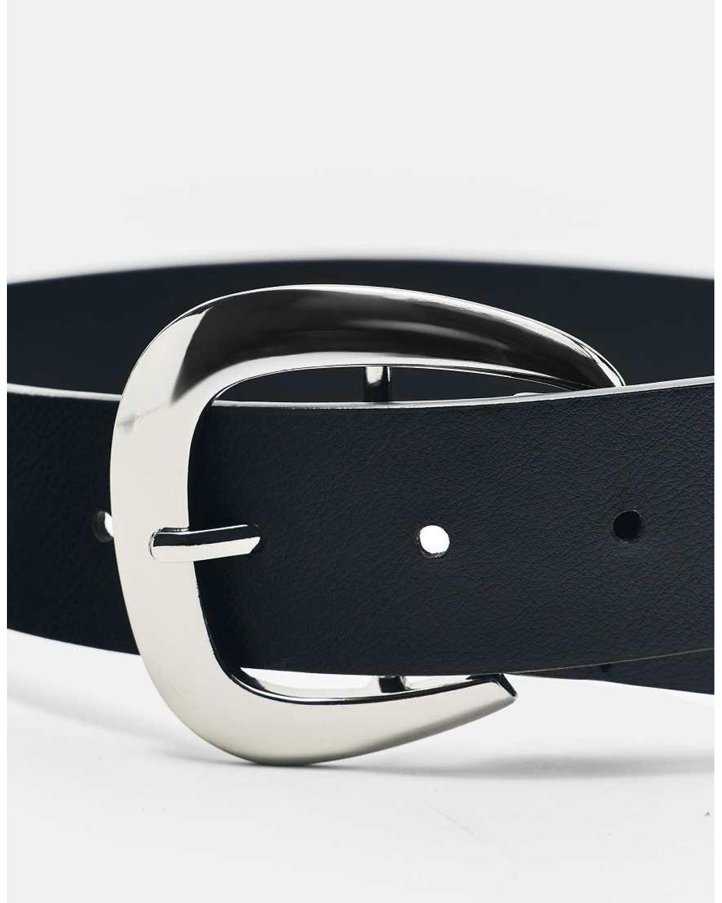 Pull&Bear White Metallic Buckle Belt