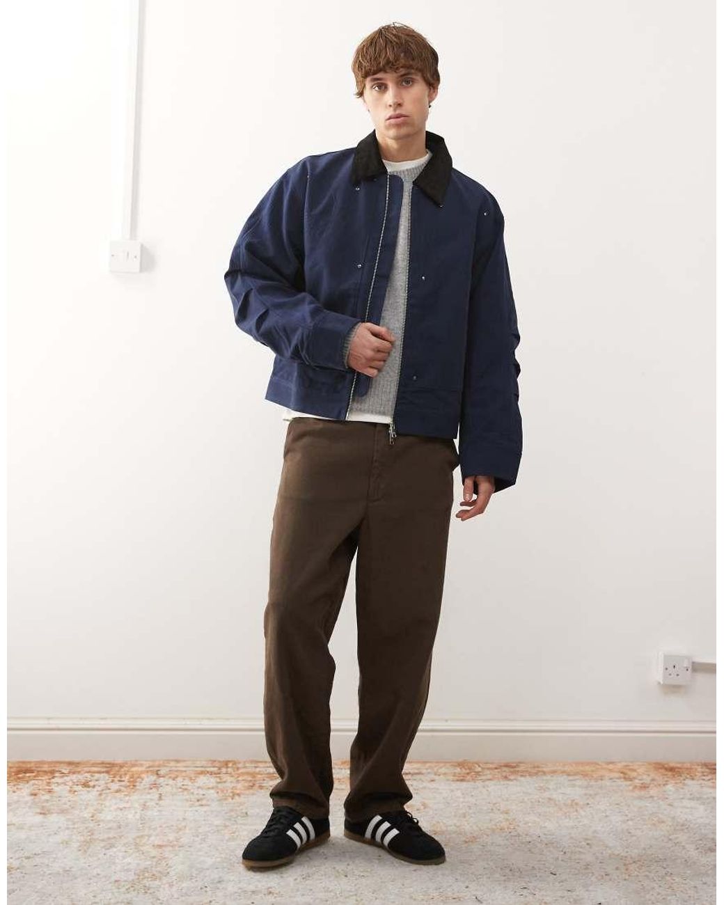 Adidas Originals Blue Premium Essentials Bomber Jacket for men