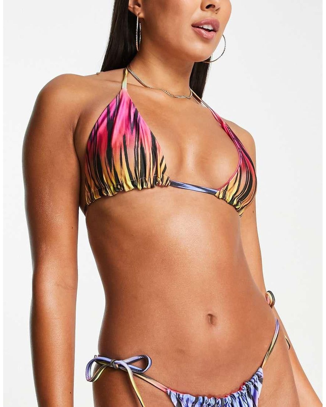 ASOS Multicolor Reversible Triangle Bikini Top