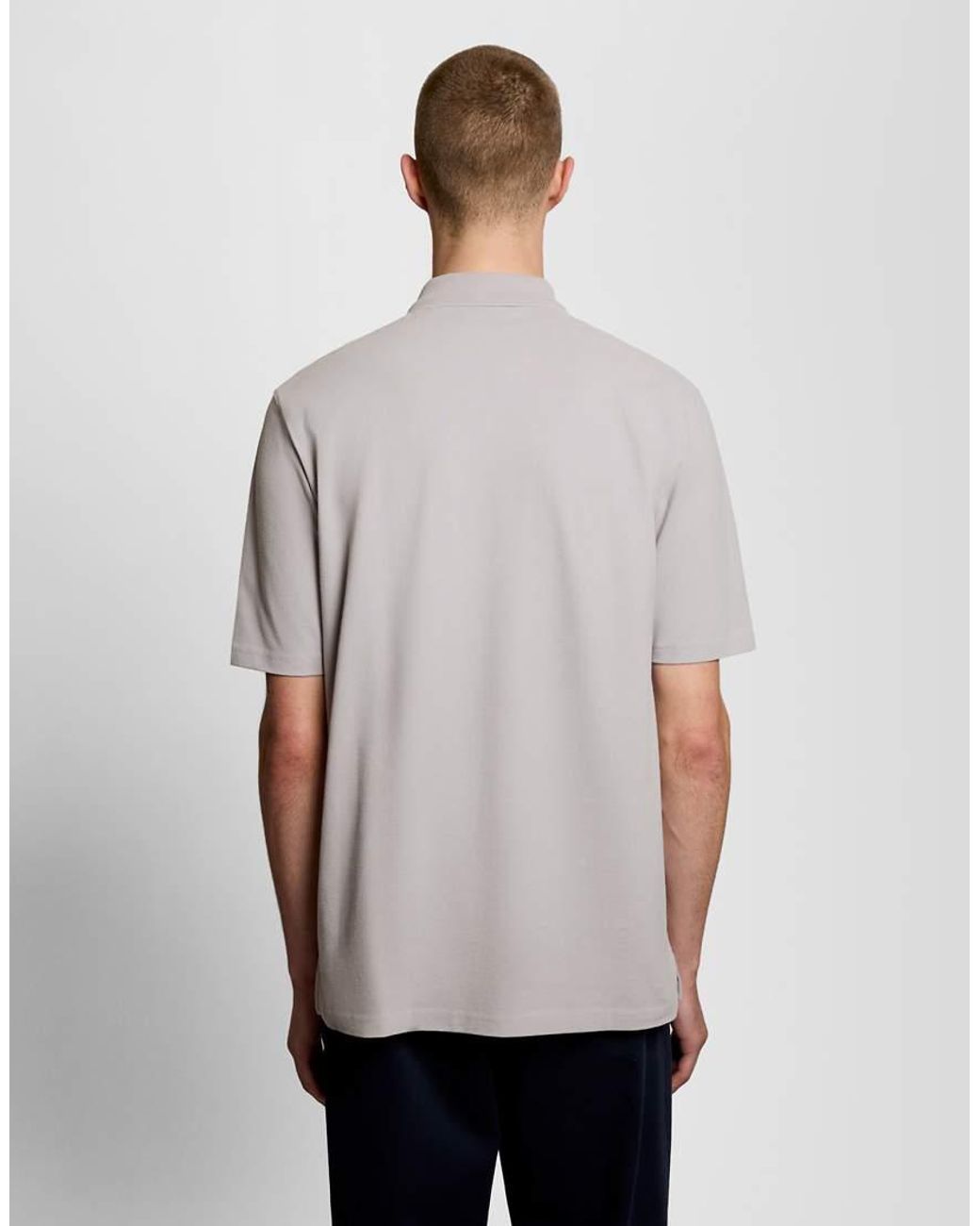 Lyle & Scott Gray Ss Polo Shirts Heavy Laundered Polo Shirt for men