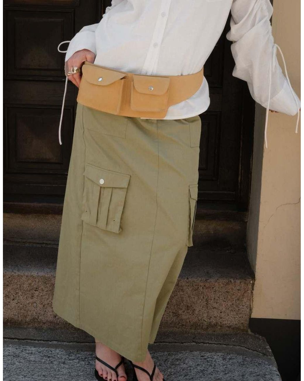 NA-KD Black X Charlotte Olivia Pocket Detail Cargo Skirt