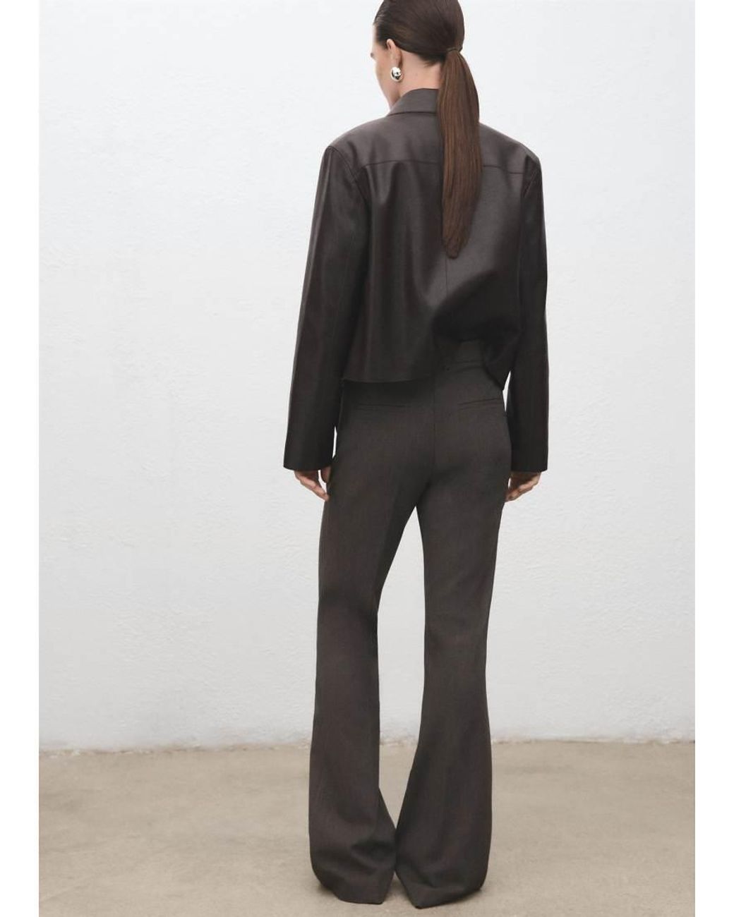 Mango Gray Tailored Slim Trouser