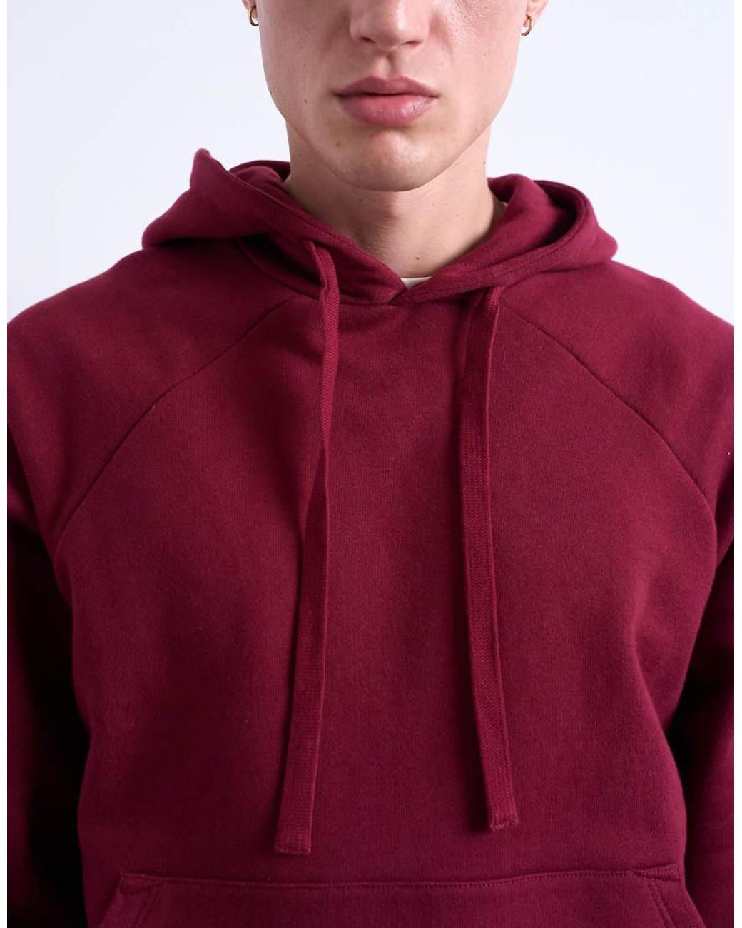 Topman Red Boxy Fit Hoodie for men